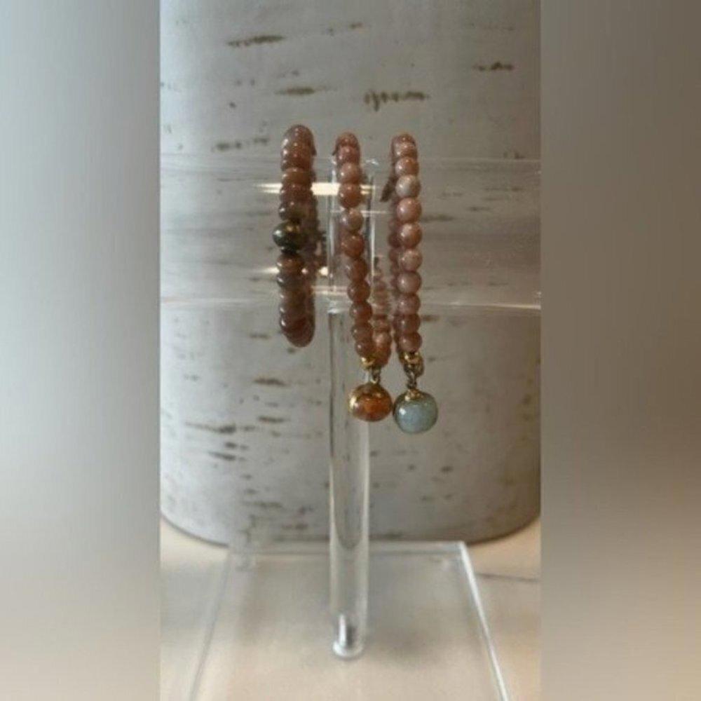 Elegant Beaded Bracelet Set with Charms